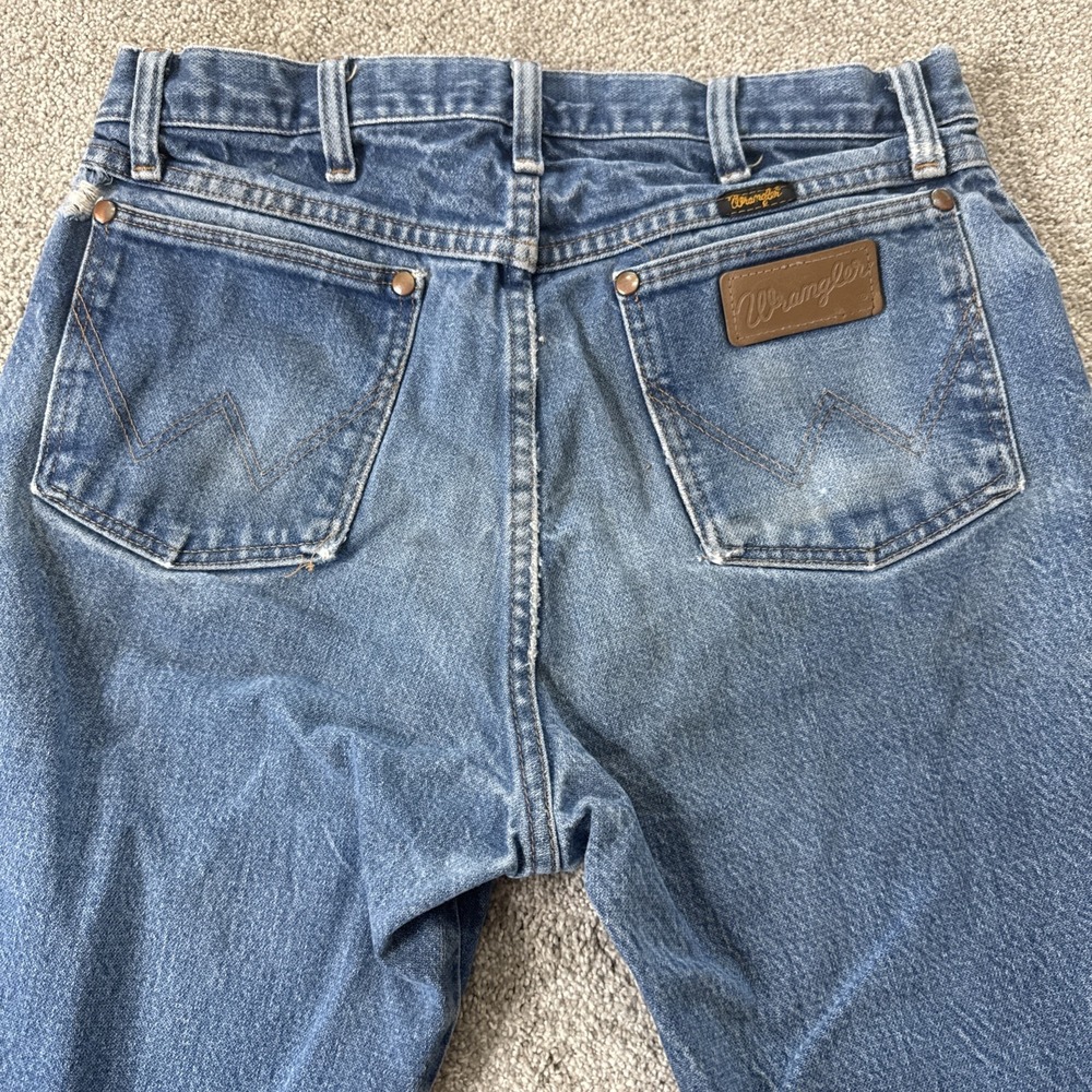 Vintage Wrangler Cowboy Cut Jeans 32x38 Blue Faded - Picture 7 of 10